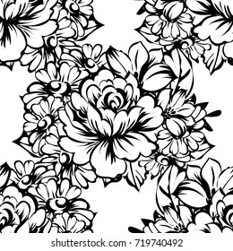 Abstract elegance seamless pattern with floral background