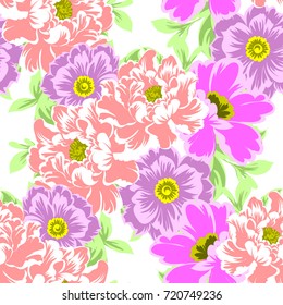 Abstract elegance seamless pattern with floral background