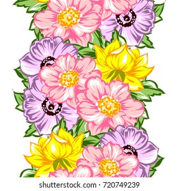 Abstract elegance seamless pattern with floral background