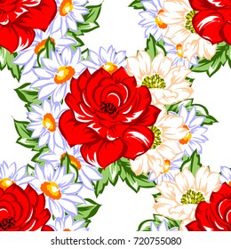 Abstract elegance seamless pattern with floral background