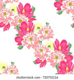 Abstract elegance seamless pattern with floral background