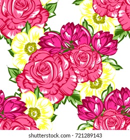 Abstract elegance seamless pattern with floral background