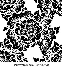Abstract elegance seamless pattern with floral background