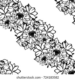Abstract elegance seamless pattern with floral background