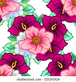 Abstract elegance seamless pattern with floral background