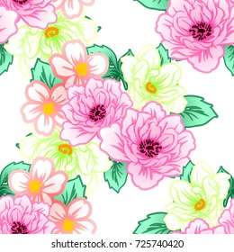 Abstract elegance seamless pattern with floral background