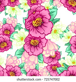 Abstract elegance seamless pattern with floral background