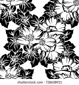 Abstract elegance seamless pattern with floral background