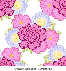 Abstract elegance seamless pattern with floral background