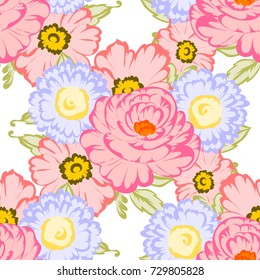 Abstract elegance seamless pattern with floral background