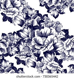 Abstract elegance seamless pattern with floral background