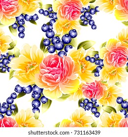 Abstract elegance seamless pattern with floral background