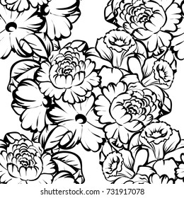Abstract elegance seamless pattern with floral background
