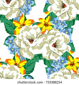 Abstract elegance seamless pattern with floral background