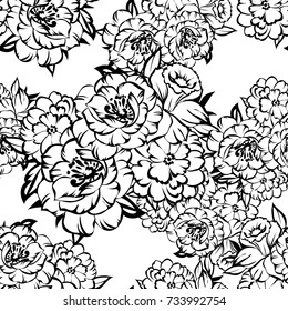 Abstract elegance seamless pattern with floral background