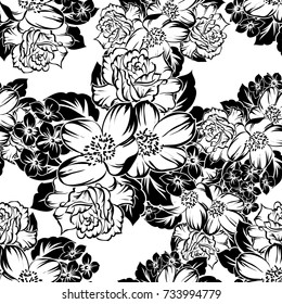 Abstract elegance seamless pattern with floral background