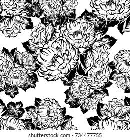 Abstract elegance seamless pattern with floral background