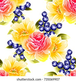 Abstract elegance seamless pattern with floral background