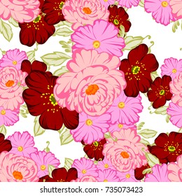 Abstract elegance seamless pattern with floral background