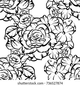 Abstract elegance seamless pattern with floral background
