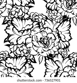 Abstract elegance seamless pattern with floral background
