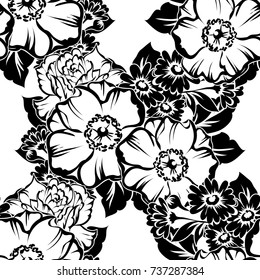 Abstract elegance seamless pattern with floral background