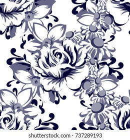 Abstract elegance seamless pattern with floral background