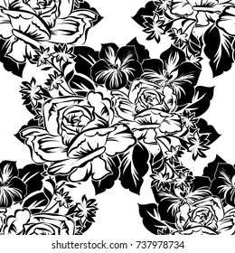 Abstract elegance seamless pattern with floral background