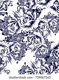 Abstract elegance seamless pattern with floral background