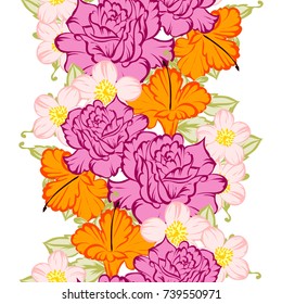 Abstract elegance seamless pattern with floral background