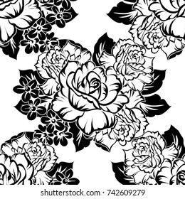 Abstract elegance seamless pattern with floral background