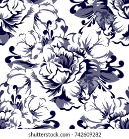 Abstract elegance seamless pattern with floral background
