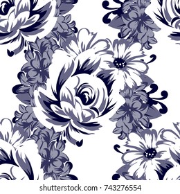 Abstract elegance seamless pattern with floral background