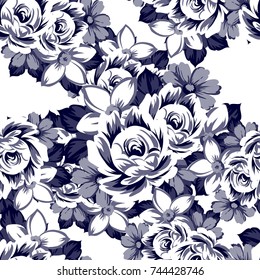 Abstract elegance seamless pattern with floral background