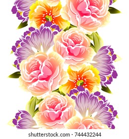 Abstract elegance seamless pattern with floral background