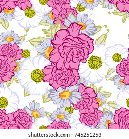 Abstract elegance seamless pattern with floral background