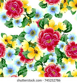 Abstract elegance seamless pattern with floral background