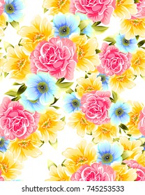 Abstract elegance seamless pattern with floral background
