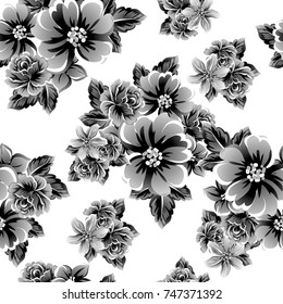 Abstract elegance seamless pattern with floral background
