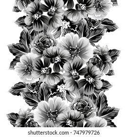 Abstract elegance seamless pattern with floral background