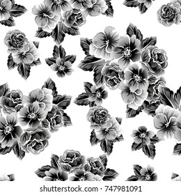 Abstract elegance seamless pattern with floral background