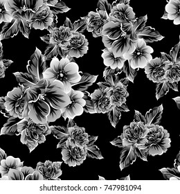 Abstract elegance seamless pattern with floral background