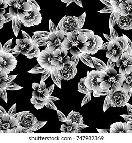 Abstract elegance seamless pattern with floral background