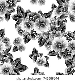 Abstract elegance seamless pattern with floral background