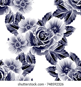 Abstract elegance seamless pattern with floral background