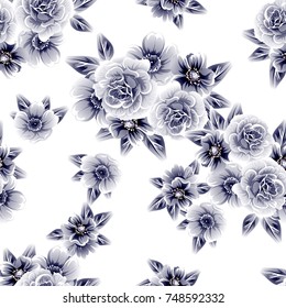 Abstract elegance seamless pattern with floral background