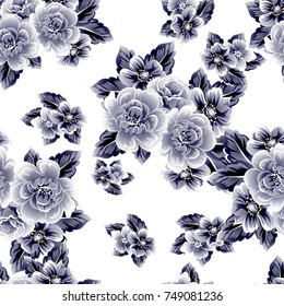 Abstract elegance seamless pattern with floral background