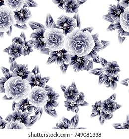 Abstract elegance seamless pattern with floral background