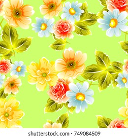 Abstract elegance seamless pattern with floral background