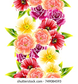 Abstract elegance seamless pattern with floral background
